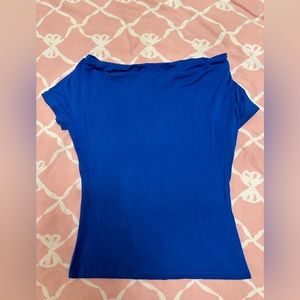 Bright royal blue boat neck top